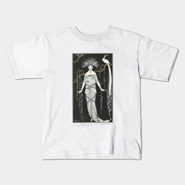 Costumes Parisiens Grande Fashion Illustration by George Barbier Kids T-Shirt by VanillaArt